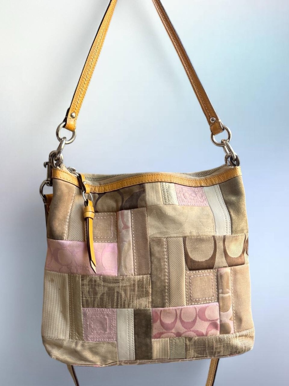2000s Coach Patchwork Signature Patchwork Shoulder Multi-color Canvas Leather - Picture 2 of 8